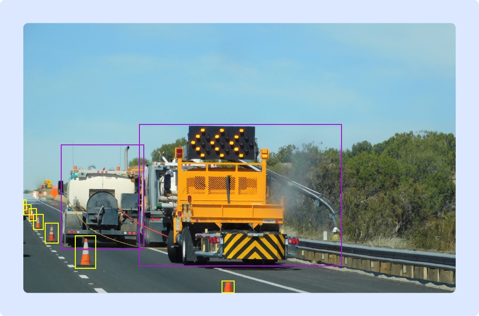 annotated image of autonomous vehicle dataset